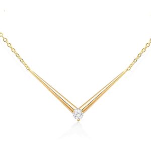 Single Diamond Pendant Necklace for Women & Girls ? Elegant Solitaire Pendant with Extendable Chain | Stylish Everyday & Party Wear