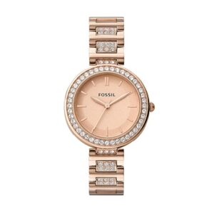 Stainless Steel Women Karli Rose Gold Dial Analog Watch Bq3181, Rose Gold Band