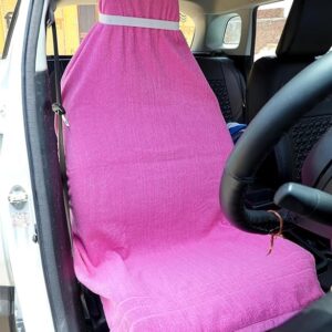 Premium 550 GSM Cotton Car Seat Towel Cover with Matching Car Cleaning Cloth Combo | Universal Fit with Tie Knots | Soft, Absorbent & Washable