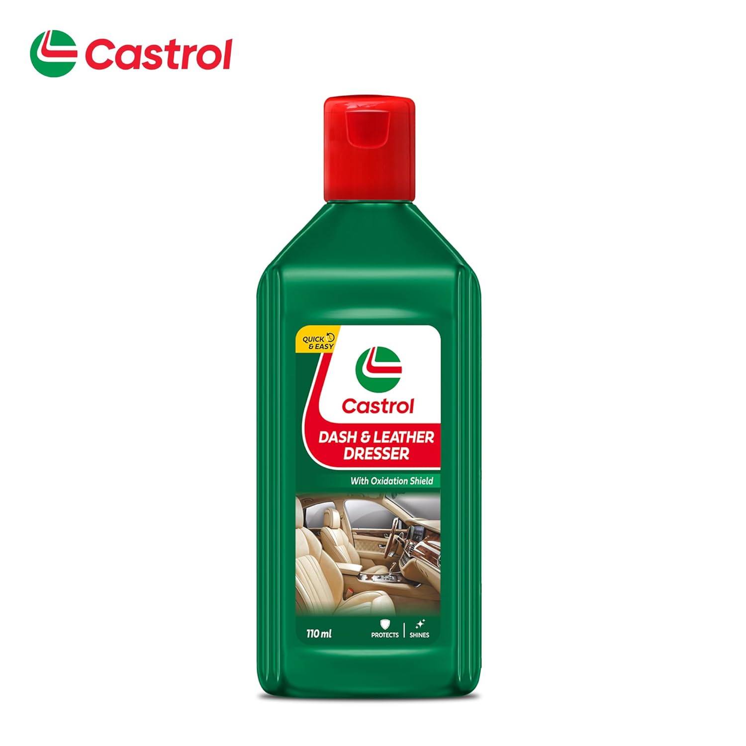 Castrol Dash & Leather Dresser (110 ml) ? Dashboard, Leather, Vinyl & Rubber Polish | UV & Heat Protection | Restores Shine | Non-Greasy Finish | Oxidation Shield - Image 2