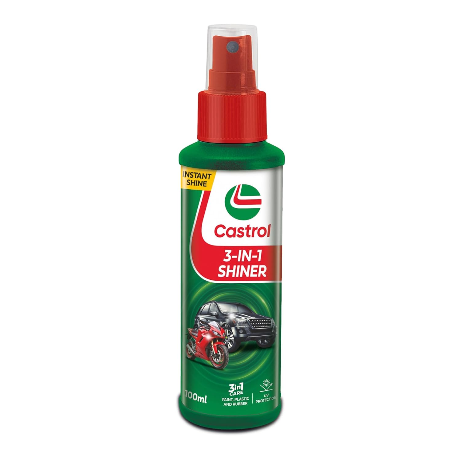 Castrol 3-IN-1 SHINER for Bikes and Cars (100ML) | Provides long-lasting gloss finish | Protects surfaces from UV rays | Excellent shine | Streak-free finish