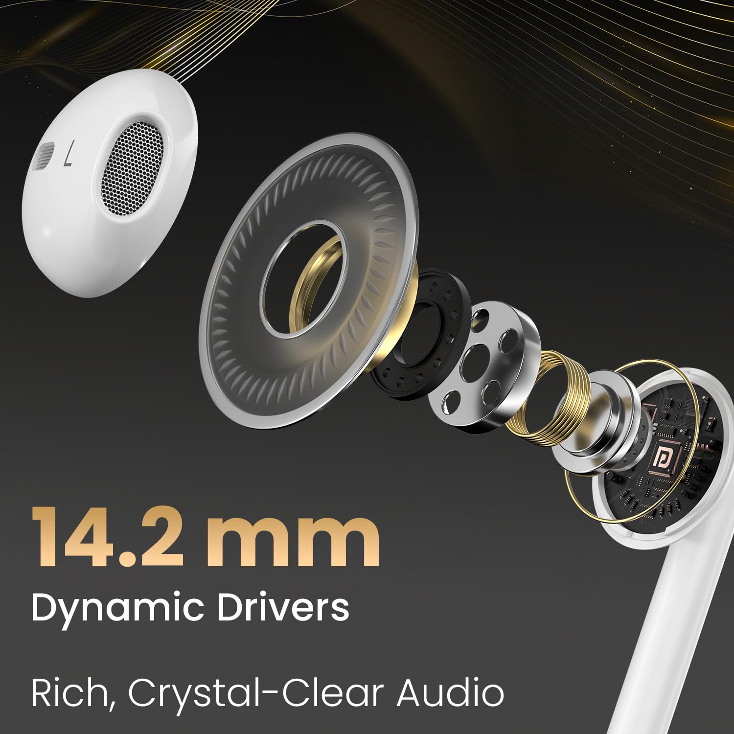 Portronics Conch Theta C Type-C Wired In-Ear Earphones with HD Mic | 14.2mm Dynamic Drivers | In-Line Controls | Tangle-Free TPE Cable | Compatible with Smartphones, Tablets & Laptops | White - Image 4