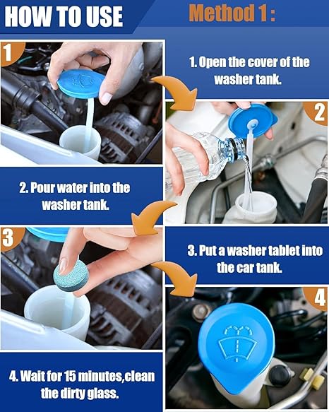 TEKCOOL Concentrated Automotive Glass Wiper Cleaning Tablets, Car Windshield Washer Solid Tablets, Glass Cleaner Tablets (Pack of 10)/ - Image 4