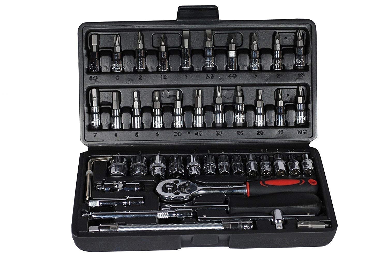 Fancy Products 46-in-1 Drive Socket Set ? Auto Repair Hand Tool Kit with Ratchet, Metric Sockets, Hex Wrenches & Screwdriver Bits | Portable Storage Case - Image 8