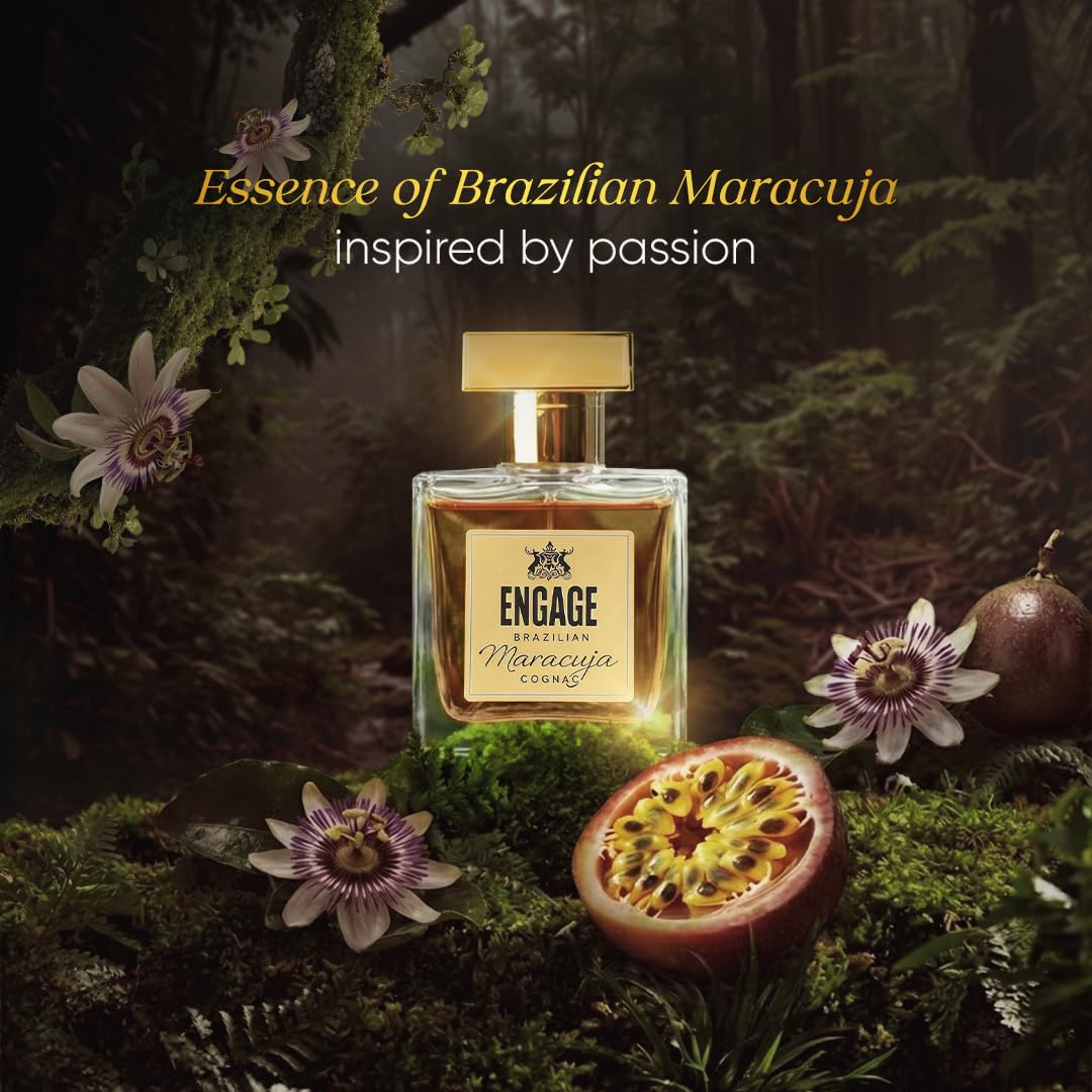 Engage Brazilian Maracuja Cognac Eau De Perfume for Men | Long-Lasting Luxury Fragrance with Amber, Leather & Oud - Image 2
