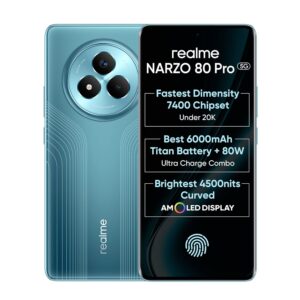 Realme NARZO 80 Pro 5G (Racing Green, 8GB RAM + 256GB Storage) | MediaTek Dimensity 7400 | 6000mAh Battery | 80W Ultra Charge | 4500 Nits Display | IP69
