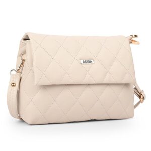 ADISA Women's Girls Quilted Cross Body Sling Bag with Height Adjustable Belt