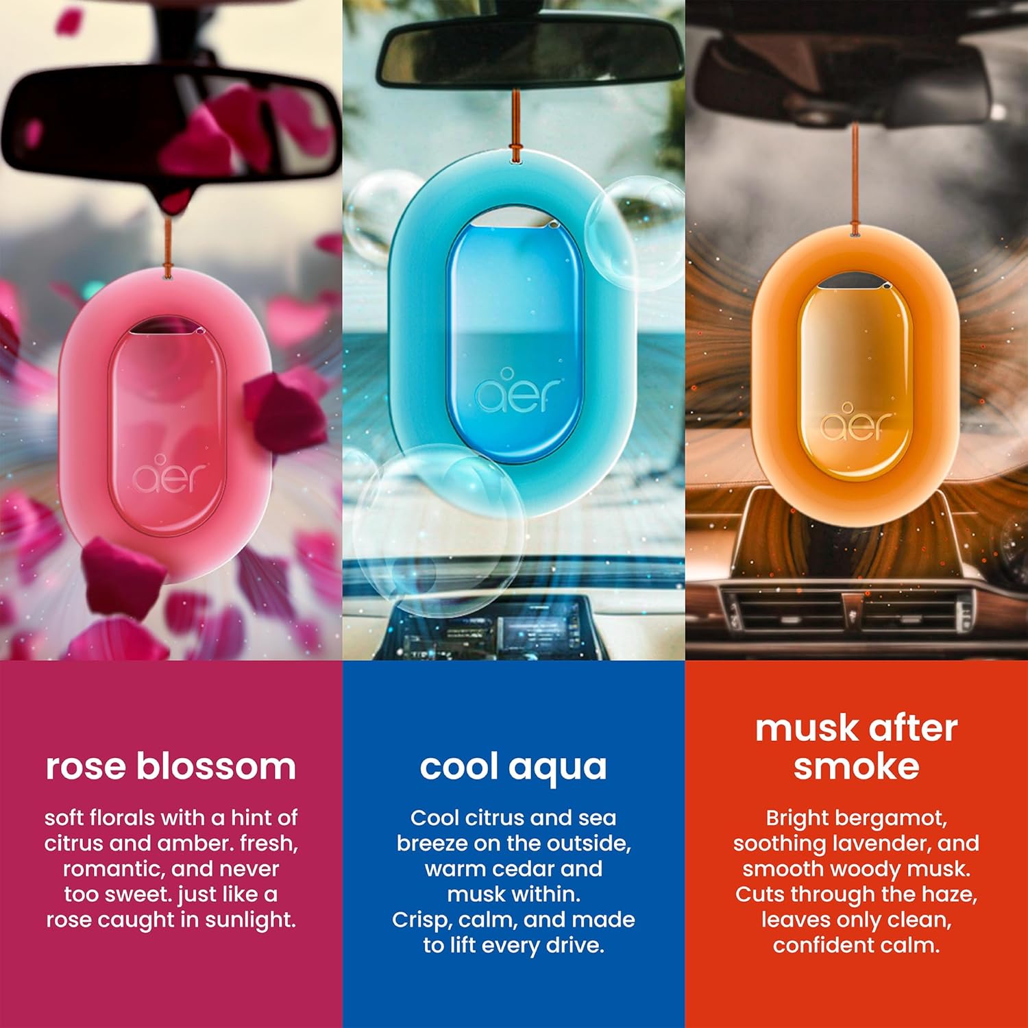 Godrej aer O ? Hanging Car Air Freshener ? Assorted Pack of 3 (22.5g) | Gel Lasts up to 30 days | Car Accessories - Image 2