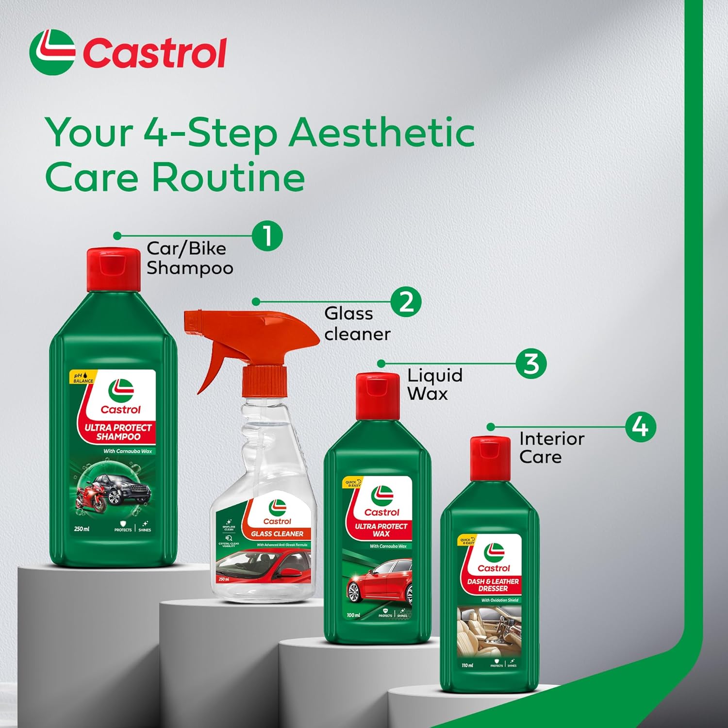 Castrol Dash & Leather Dresser (110 ml) ? Dashboard, Leather, Vinyl & Rubber Polish | UV & Heat Protection | Restores Shine | Non-Greasy Finish | Oxidation Shield - Image 8