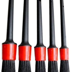 GLOW FIRST Auto Detailing Brush Set 5 Different Sizes Fiber Car Cleaning Tools Kit Combo