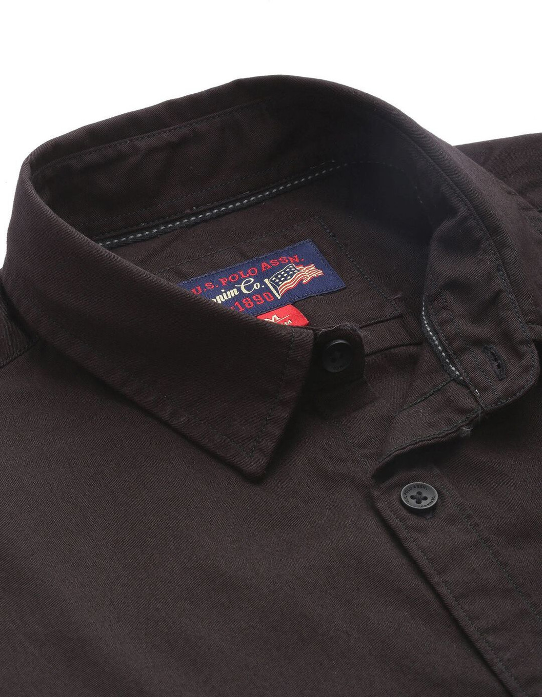 U.S. POLO ASSN. Men Slim Fit Solid Cut Away Collar Casual Shirt - Image 2