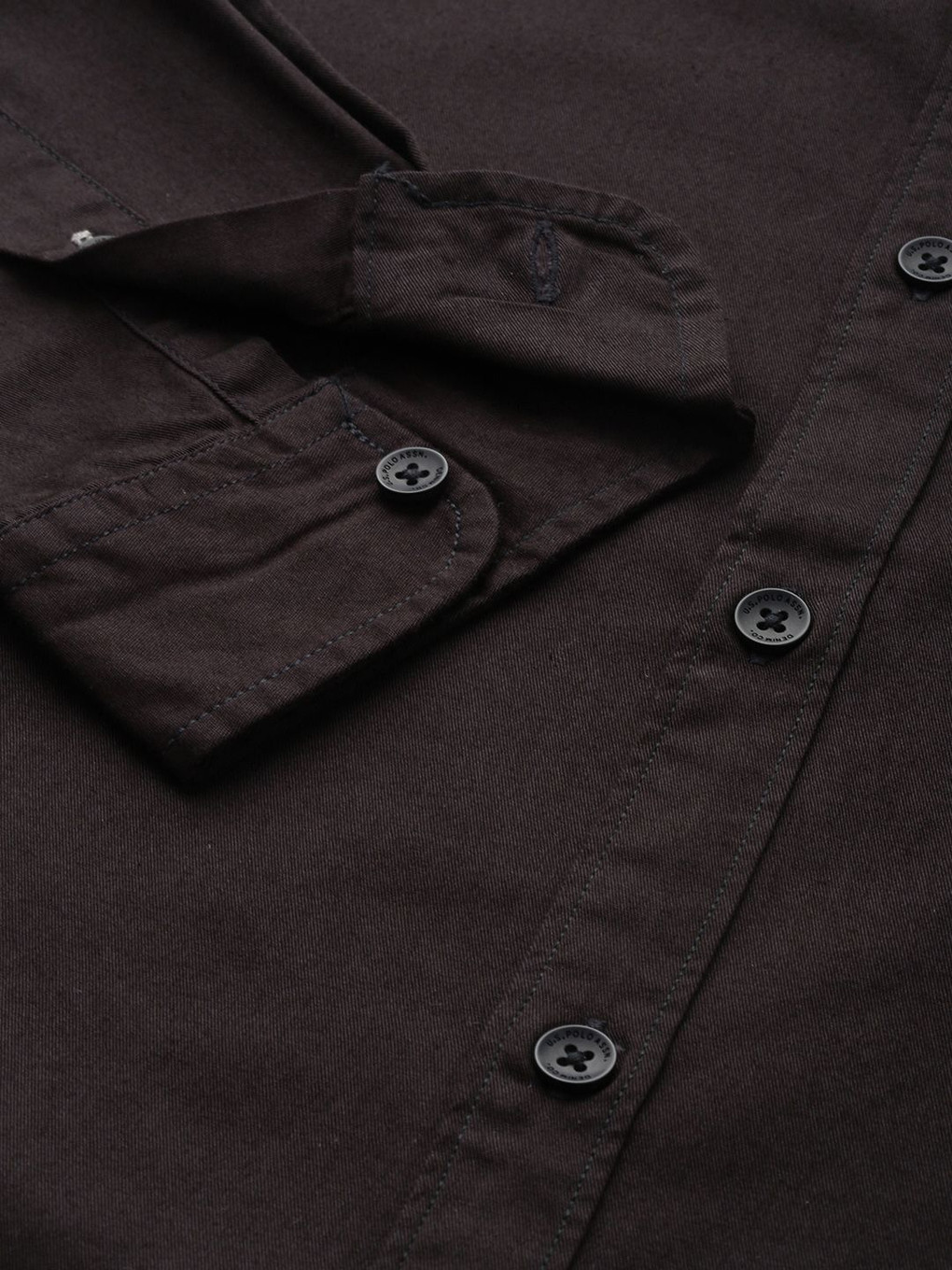 U.S. POLO ASSN. Men Slim Fit Solid Cut Away Collar Casual Shirt - Image 3