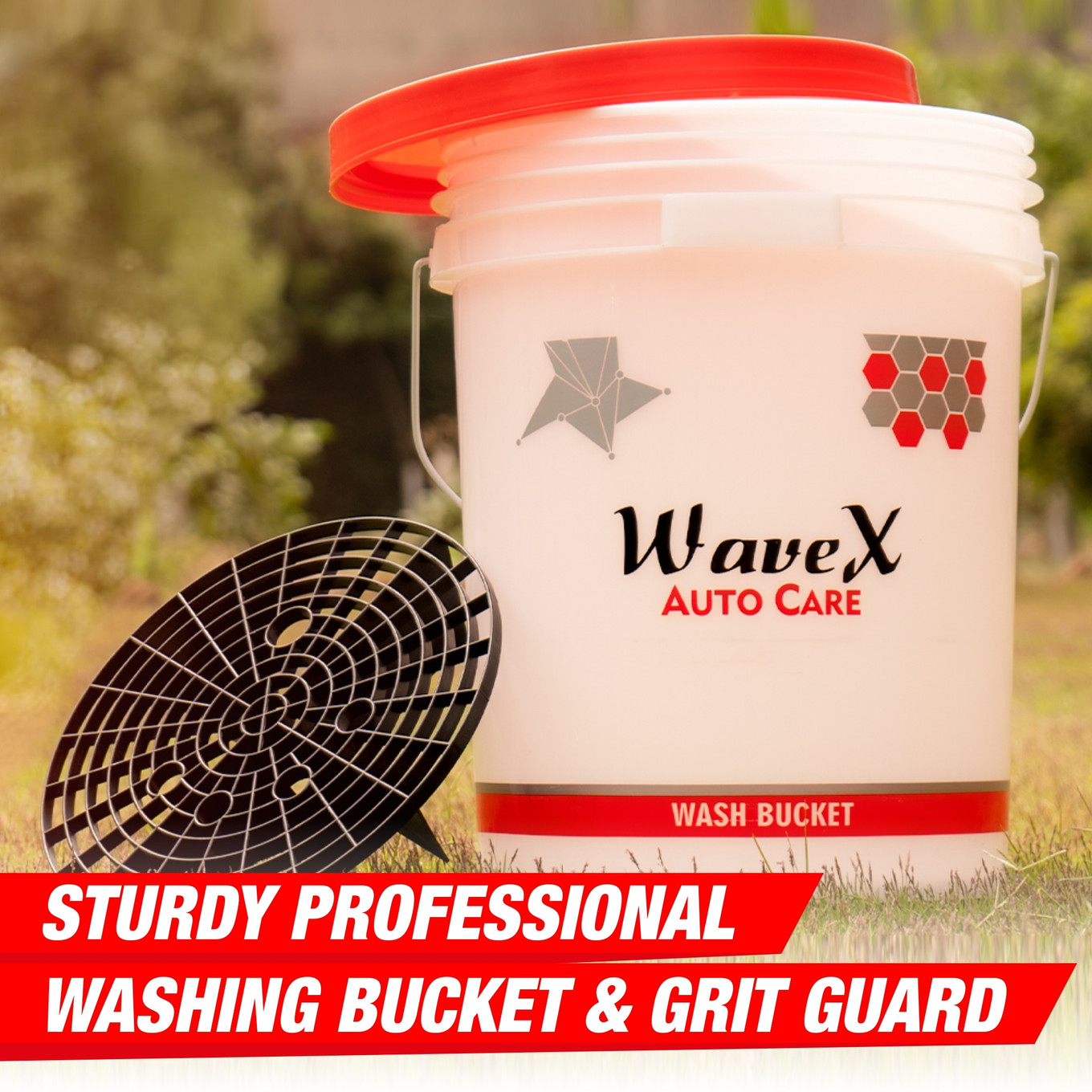 Wavex Grit Guard and Detailing Car Wash Bucket Combo - Image 2