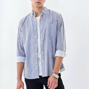 Men Slim Fit Striped Spread Collar Casual Shirt | Full Sleeve | Stylish Everyday Wear